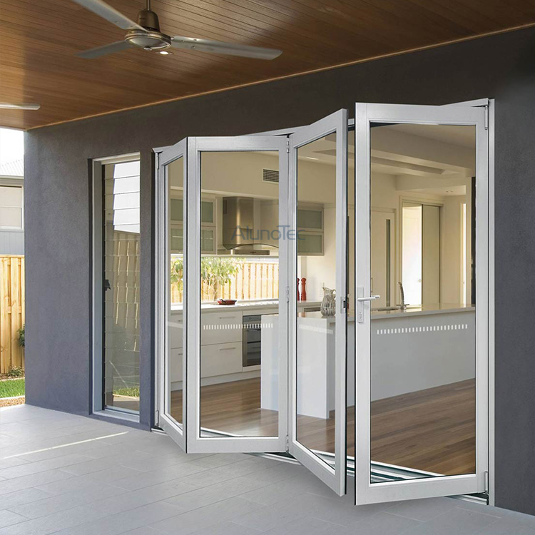 Aluminum Heavy Duty Folding Door with Double Glazed Glass