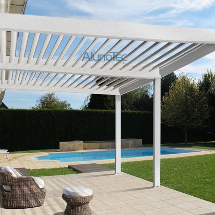 Aluminum Adjustable Shade Pergola With Louvered Roof Buy Shade