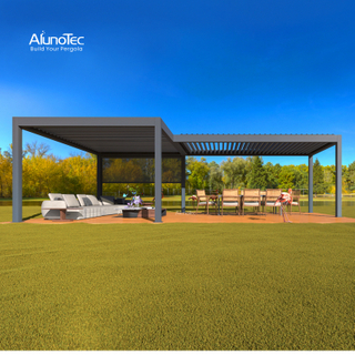 AlunoTec Smart Luxury 9 X 4m Balcony Privacy Garden Area Hotel Louvre Opening Roof Systems Shades Pergola 