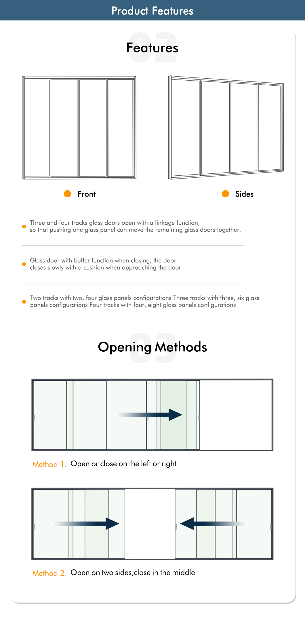 AlunoTec Elevate Modern Spaces Glass Heightens Safety Ultra-slim Framed Sliding Glass Door 