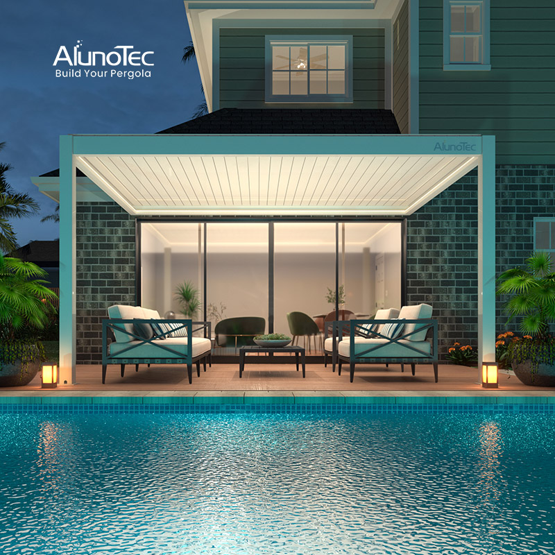  AlunoTec Pergola Manufacturers Opening Roofs Sun Louver Aluminum Awning Patio Cover
