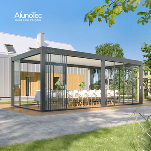 AlunoTec Pergo-Eco Heavy Structure Standard Customizable Bioclimatic Pergola Aluminum Canopy Outdoor Gazebo Kit Sun Louver Patio Roofs 