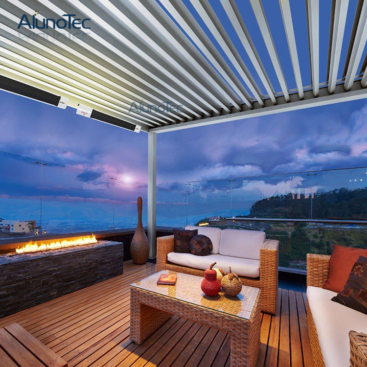 Electric awning Waterproof Gazebo Opening Roof Pergola System For Sunshade