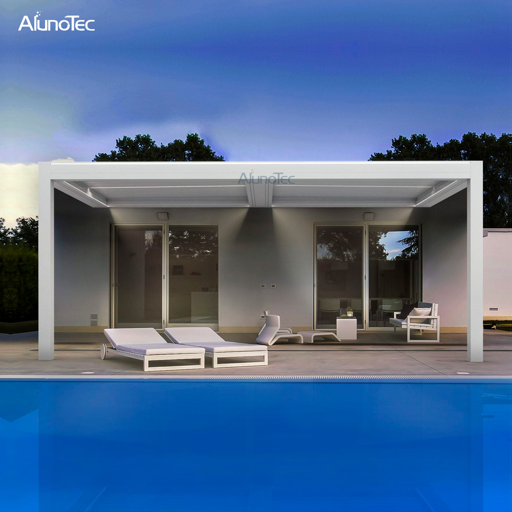 Remote Controlled Opening Louvre Roof Pergola Systems For Swimming Pool