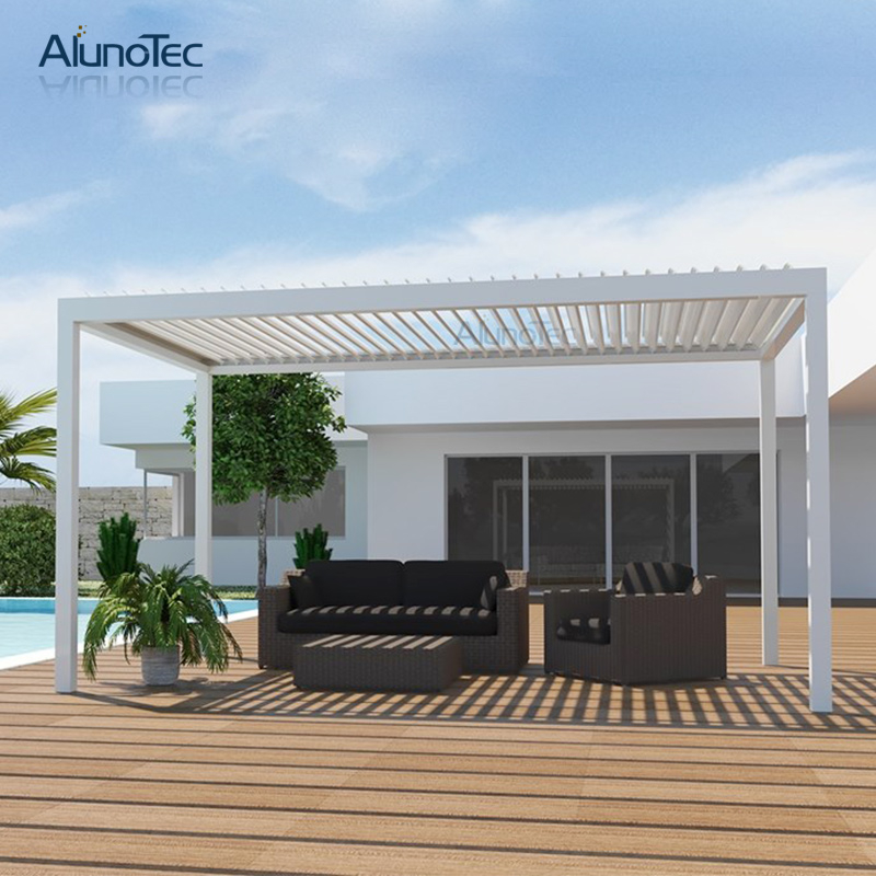 Chinese Aluminum Gazebo Pergolas Motorized Patio Bioclimatic Pergola With Louvered Roof