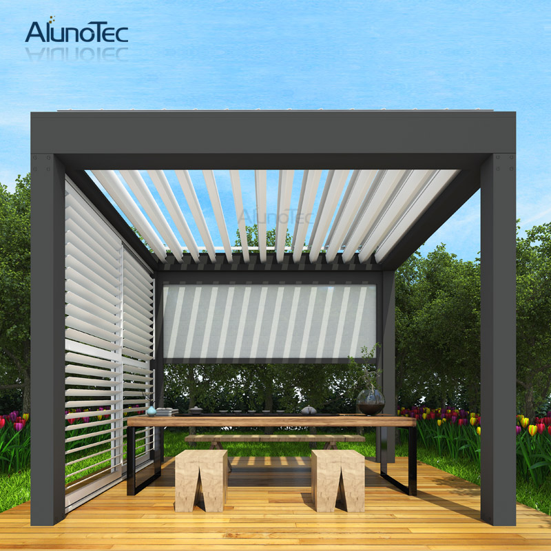 Waterproof Aluminium Garden Pavilion Gazebo With Curtain
