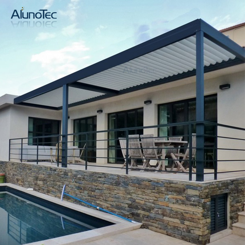 Remote Controlled Opening And Closing Roof Pergola System For Swimming Pool