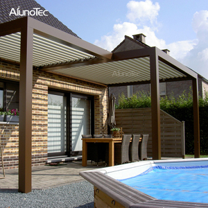 Bioclimatic Aluminum Gazebo Motorized Pergola Louver Roof for Swimming Pool 