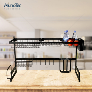 Standing Large Black 95cm Drying Dish Rack Drainer Stainless Steel Kitchen Storage Rack
