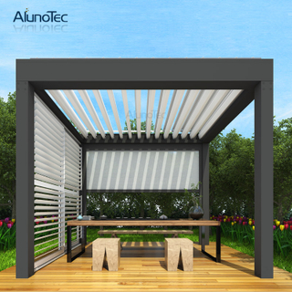 Waterproof Aluminium Gazebo with Rolling Pergola Screen