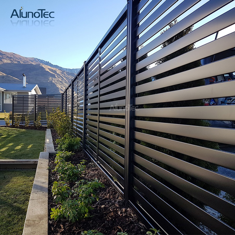 AlunoTec Outdoor Windproof Aluminium Balcony Security Vertical Louver Fence Panels Profile Slat Fence