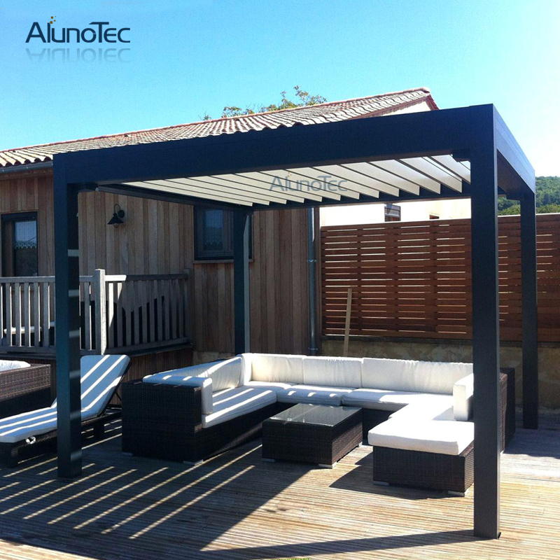 Modern Outdoor Bioclimatic Pergolas Aluminum Roof Louver Automatic