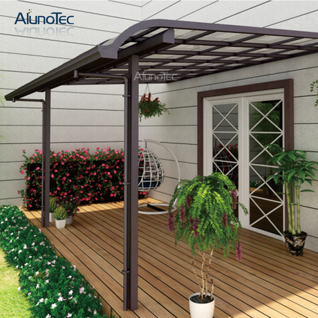 AlunoTec Wholesale Diy R Patio Cover Windows Polycarbonate Terrace Awning Waterproof Aluminium Canopy Roof