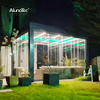 AlunoTec 8x8 Gazebo Outdoor Garden Diy Backyard Aluminum Pergola Louvre Kit with RGB Light