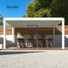 AlunoTec Outdoor Shade Black Patio Attached Wall 4m Wide By 5m Long A Pergola Louvres with Led