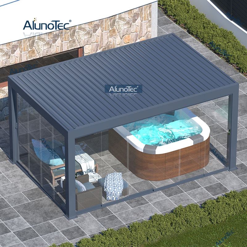 AlunoTec 12 X 15.6 Feet Availability Louvered Waterproof System Patio Cover