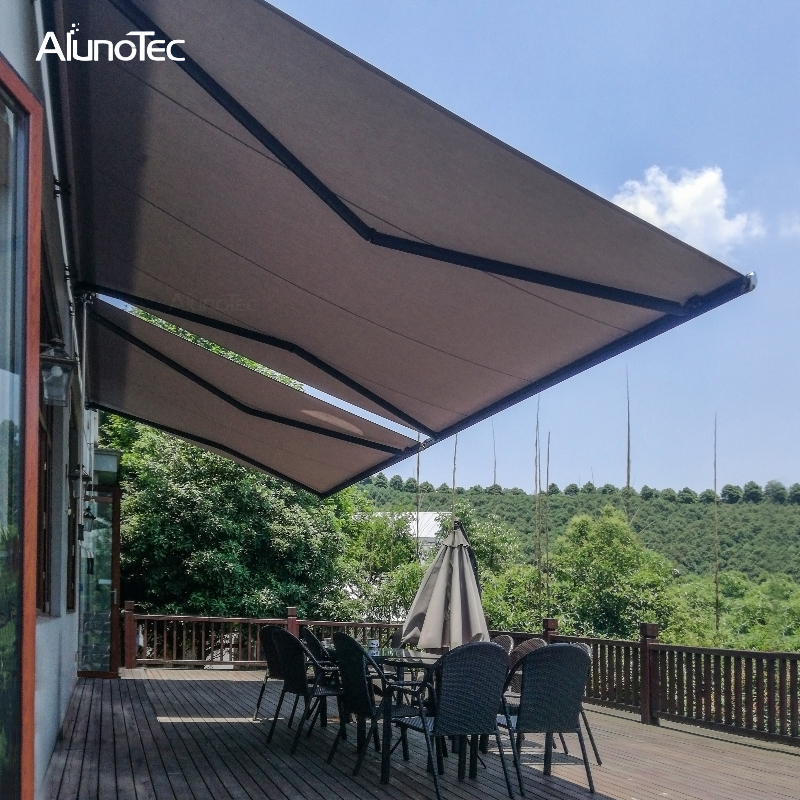 Customized Electric Balcony Patio Garden Canopy Pergola Aluminum Half Cassette Folding Arm Retractable Outdoor Awning