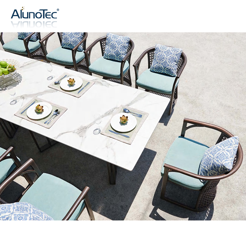 Luxury Modern Design Garden Furniture Dining Set Outdoor Rattan Chairs for 10 