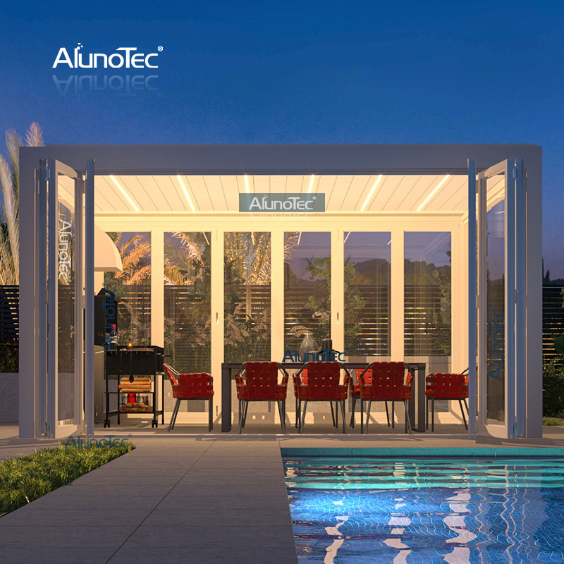 AlunoTec Free-standing 30 L X 12W X 8 H Delivery Price A Motorized Canopy Pergola for USA
