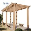 AlunoTec High Quality Garden Wooden Roof Awning Gazebo WPC Wood Pergola with Flowers