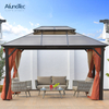 China 3x4 Outdoor Waterproof Aluminum Pavilion Roman Hardtop Gazebo For Sale