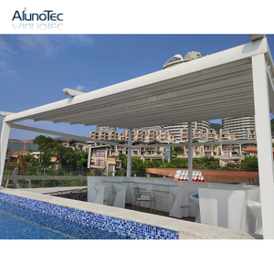Outdoor Motorized Electric Retractable Canopy Aluminum Pergola Roof Awning With Side Screen
