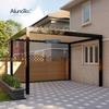 AlunoTec Modern Design Waterproof Awning Outdoor Free Standing Aluminium Garden Louver Pergola with Side Screen