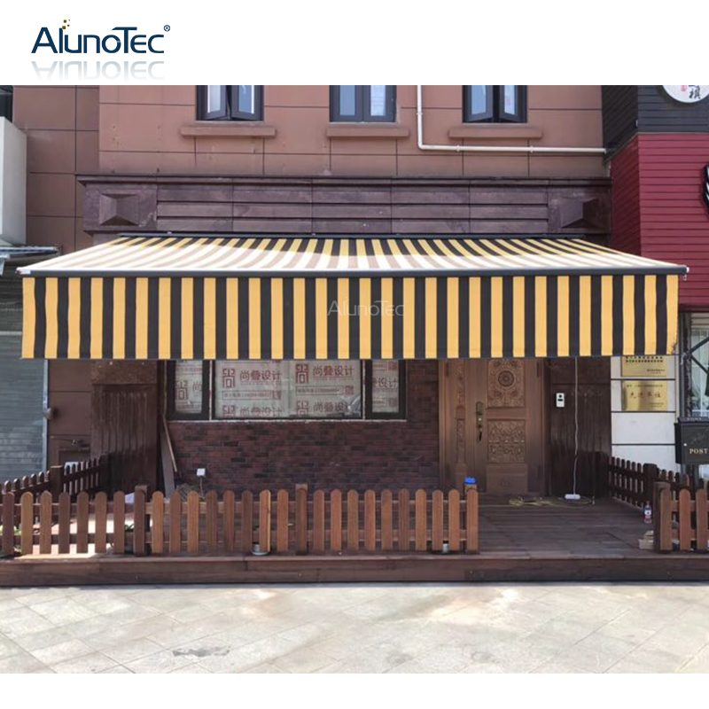 AlunoTec Motorized Vertical Curtain Cassette Retractable Awning Outdoor Sunshade Cover Box Window Folding Arm Awnings 