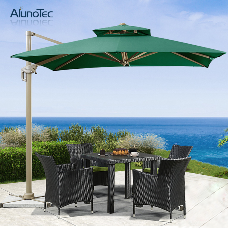 Modern RainResistant Garden Furniture Patio Parasols Aluminum Roman
