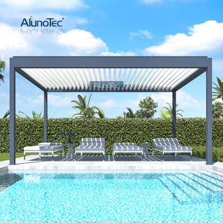 AlunoTec Aluminum Waterproof Awning Adjustable Garden Pergole Roof Cover with Canopy Shades