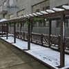 AlunoTec High Quality Garden Wooden Roof Awning Gazebo WPC Wood Pergola with Flowers