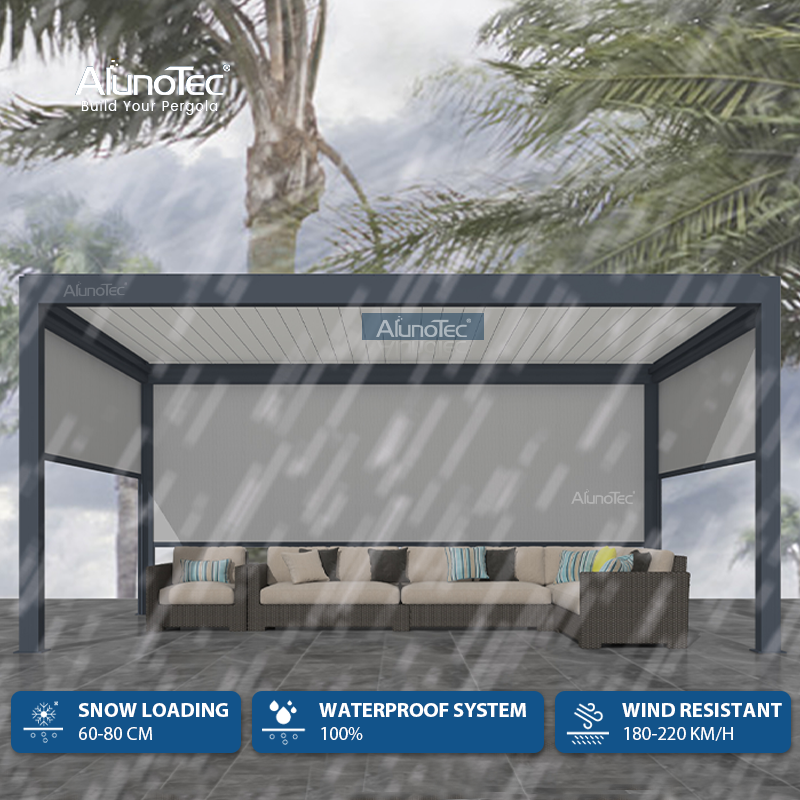 AlunoTec 100% Waterproof System 4m X3m Hotel Garden Bioclimatic Smart Pergola to Ireland