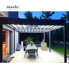 Electric Tent Retractable Awning Waterproof Aluminum Pergola with LED Light And Column