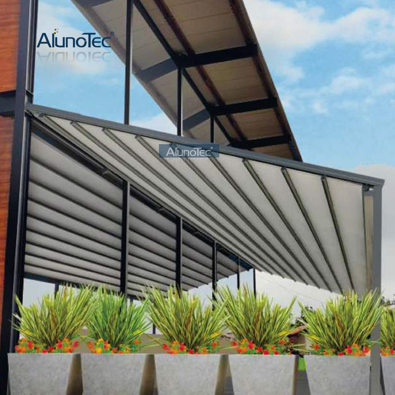 Outdoor Aluminium Retractable Roof Shading System Awning