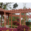 AlunoTec Sun Shade WPC Wood Pergola Outdoor Gazebo Canopy Windproof Balcony Wooden Roof