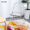 Modern Furniture Transparent Plastic Foldable Office Chairs In Chrome