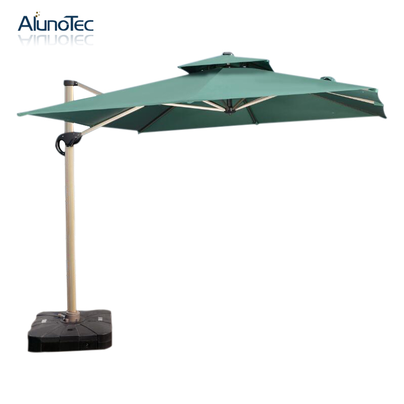 Rectangular Patio Umbrella Outdoor UV Resistant Canopy with Push Bottom