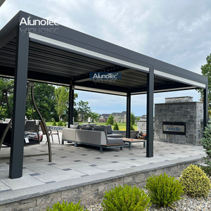 14' X 16' Open Enclosed Outdoor Kitchen Louvered Gazebo For Quick Budget Price