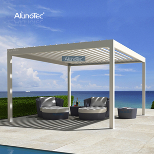  Metal Awning Remote Controlled Gazebo Louvre Roof Patio Cover Aluminium Modern Pergola for Sunshade