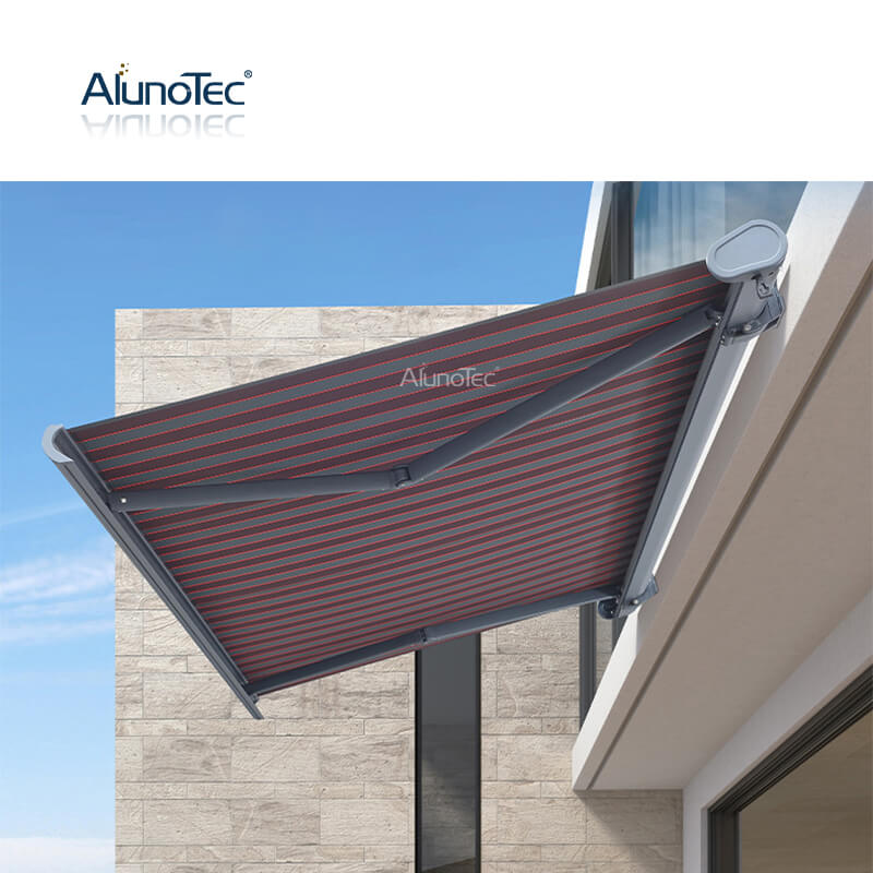 Outdoor Sunshade Motorized Patio Cover Canopy Pergola Aluminium Waterproof Gazebo Folding Roof Full Cassette Retractable Awning 