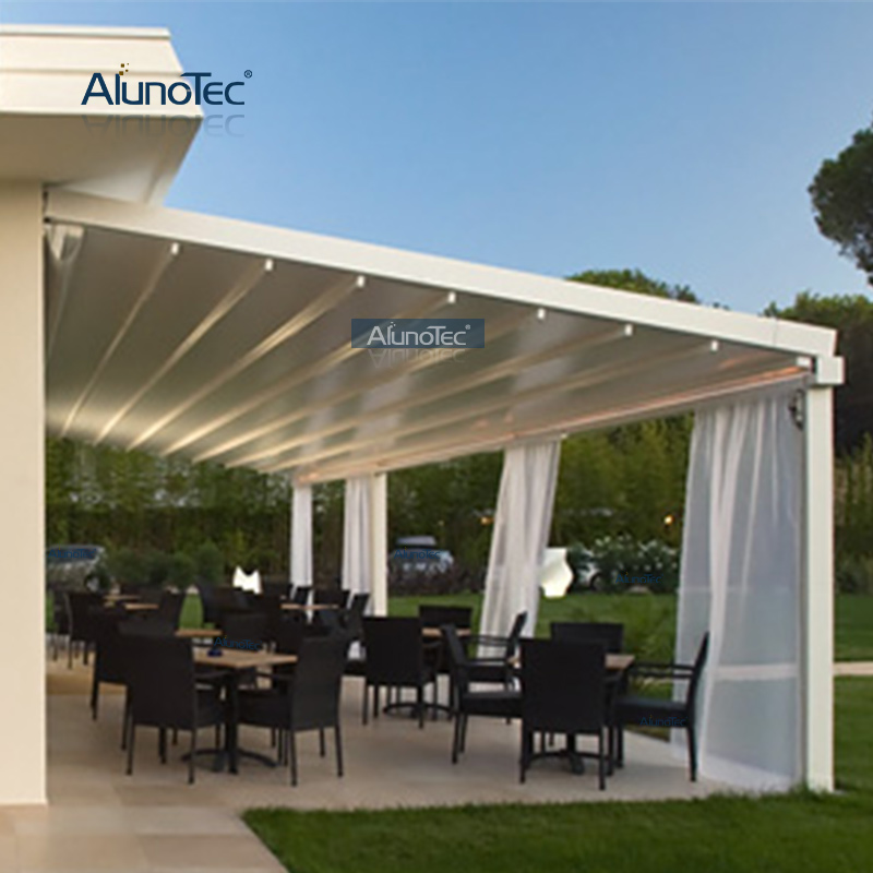 Waterproof Motorized Folding Retractable Roof Awning with LED Lights