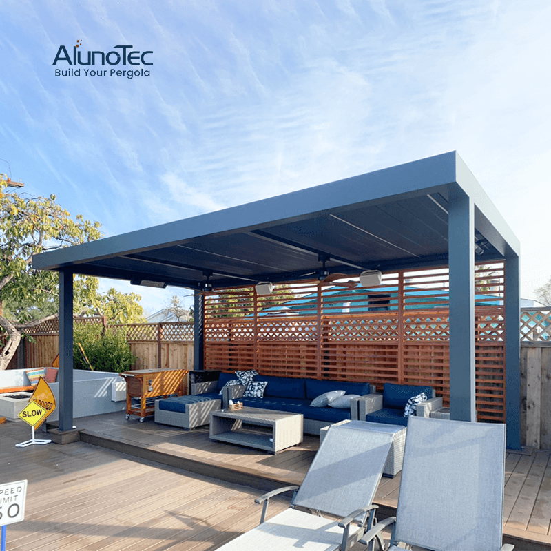 AlunoTec Outdoor Space Custom Pergola Design Transform Backyard Private Oasis with Louver Window