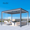 AlunoTec Garden Aluminium Outdoor 3x3m Louver Roof Waterproof Patio Manual Control Pergola 