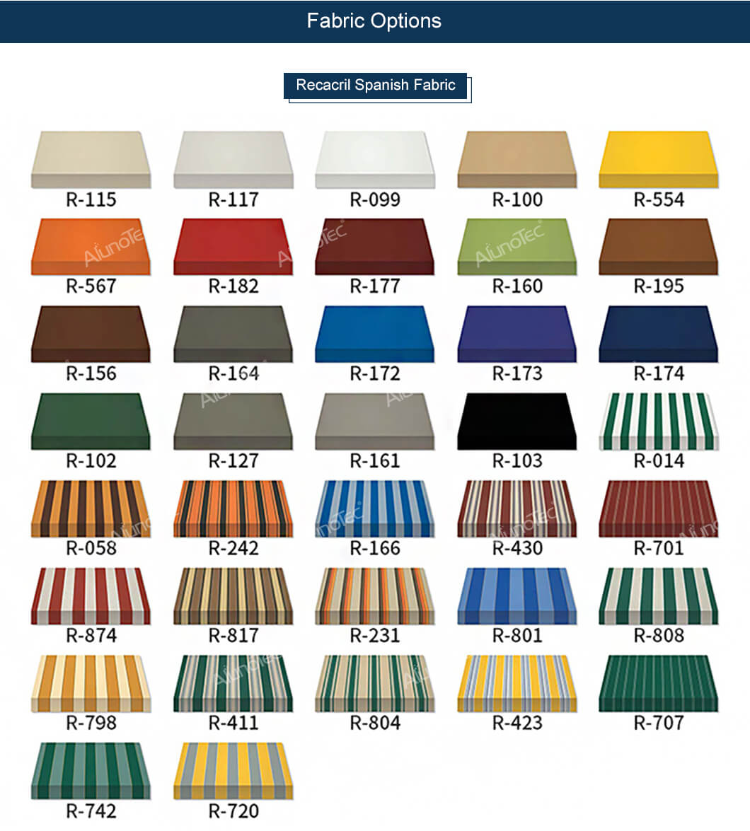 AlunoTec Windproof Motorized Retractable Pergola Gazebo Cassette