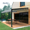 AlunoTec Windproof Metal Bioclimatic Canopy Retractable Pergola Folding Roof Awning for Outdoor