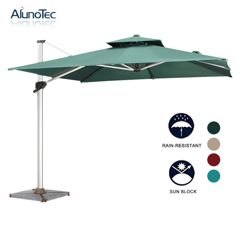 Anti-UV Folding Cantilever Aluminum Parasols Umbrellas for Outdoor Patio Sunshades