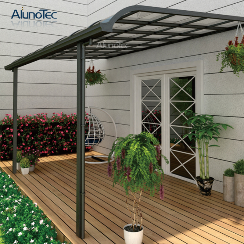 AlunoTec Customized Polycarbonate Solid Roof Outdoor Canopy Balcony Awning Design 