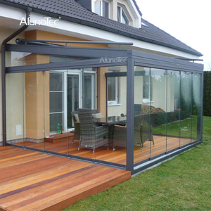  Aluminum Farme Patio Pergola Bathtub Shower Doors Exterior Frameless Glass Sliding Door