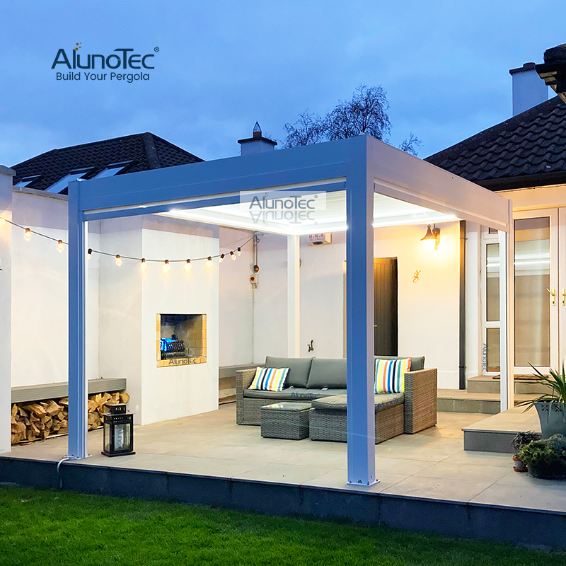 AlunoTec Pergo-Lite Outdoor Aluminium Adjustable Roof Louvers Pergola Gazebo Aluminum Patio Cost
