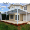 AlunoTec 6mx4.5m Structure System Pricing Motorised Shades Pergola Designs with Ceiling Fan Led lights
